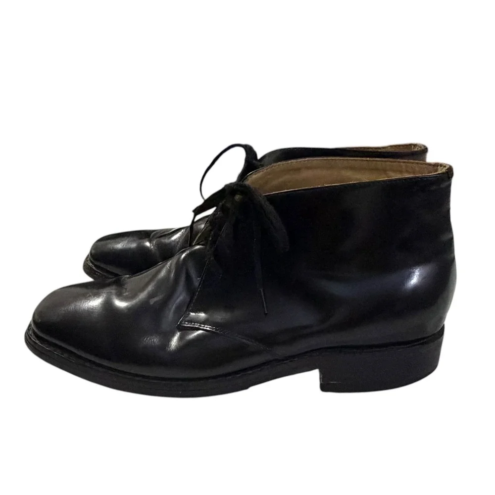 Samuel Windsor Mens Black Leather Handmade Chukka Boots Size 8.5 Dress Shoes